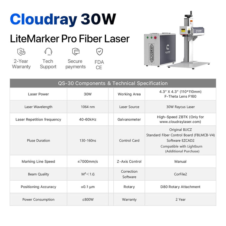 Machine de marquage fibre laser 30W 200X200mm