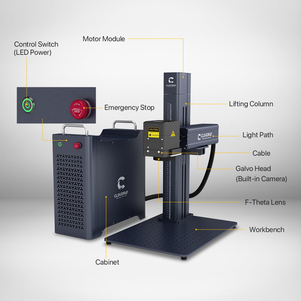 Cloudray GM-100 LiteMarker 100W Split Laser Incisore Fibra Marcatura Macchina Fotografica Incorporata Funzione 6.9 