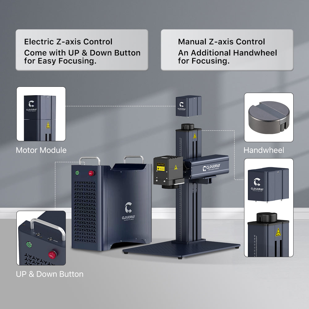 Cloudray GM-100 LiteMarker 100W Fiber Laser Marking Engraver with 4.3” X 4.3” Scan Area