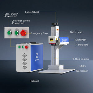 Cloudray AR-100 100W 2.5D Fiber Laser Engraving Marking Machine