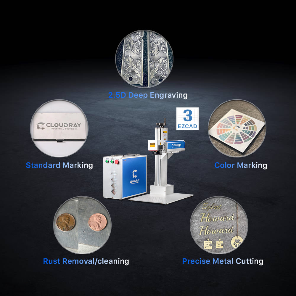 Cloudray AR-100 100W 2.5D Fiber Laser Engraving Marking Machine