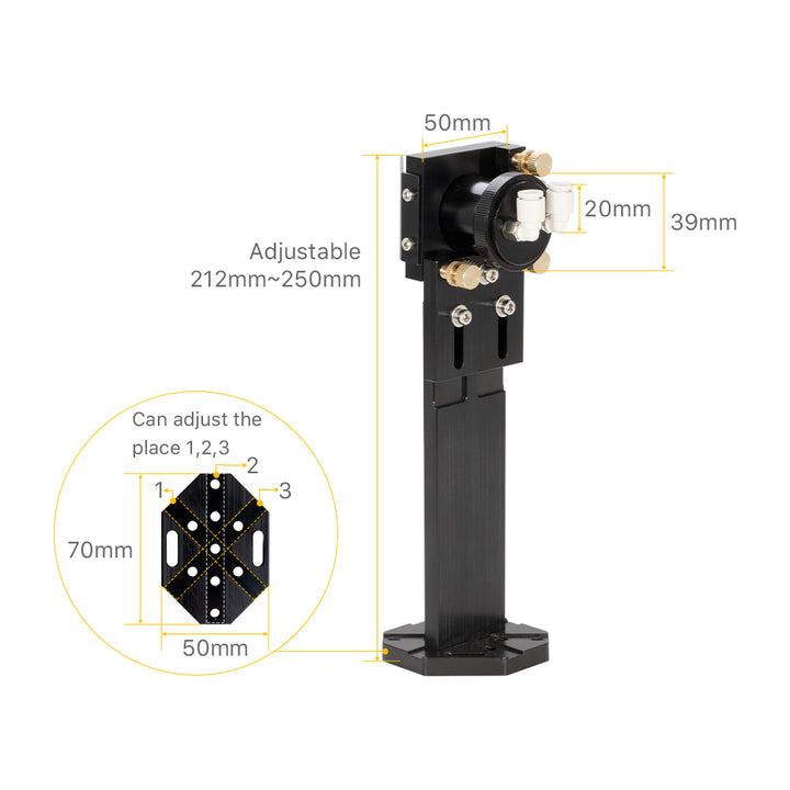 Set di teste laser CO2 serie G di Cloudray con interfaccia di raffreddamento ad acqua