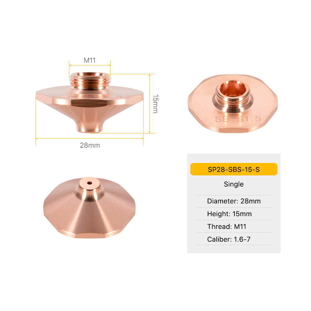 Cloudray SP серии SB SBS типа лазерные сопла D28 H15 M11