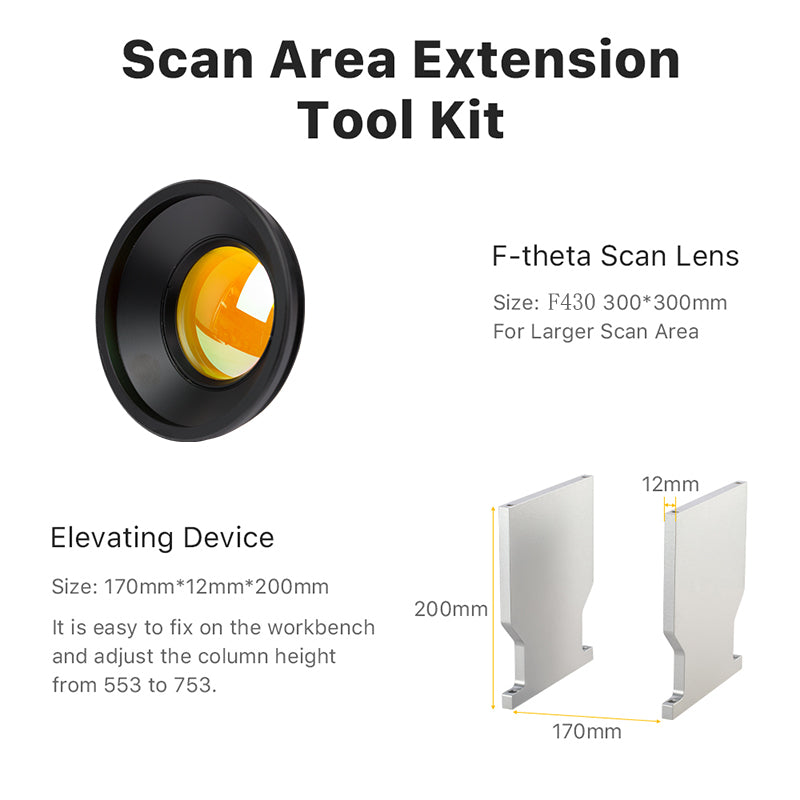 Laser Scan Area Extension Tools For EC-30 CO2 Galvo Laser Machine