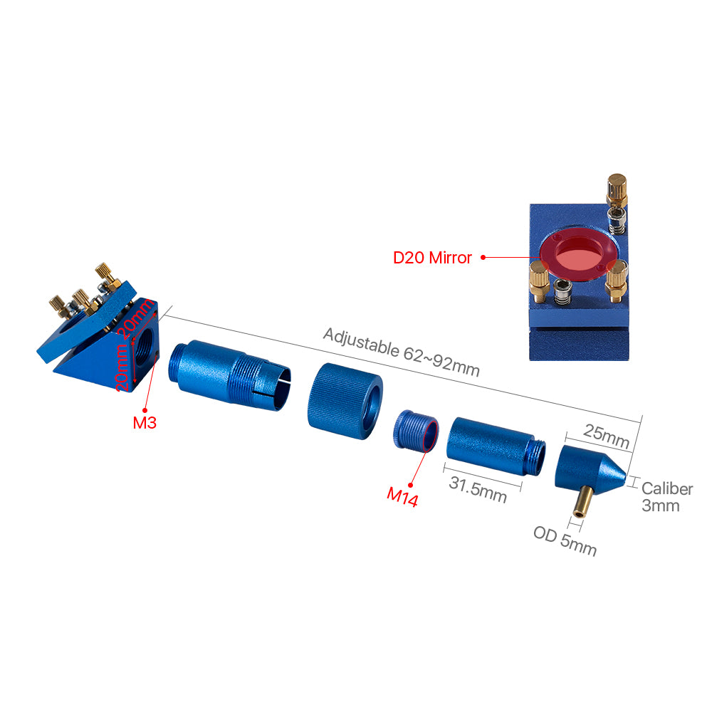 Лазерная головка Cloudray K Series K4060, синяя