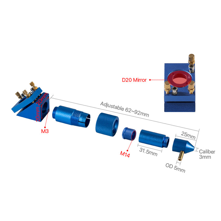 Cloudray K-Serie K4060 Laserkopf-Set Blau