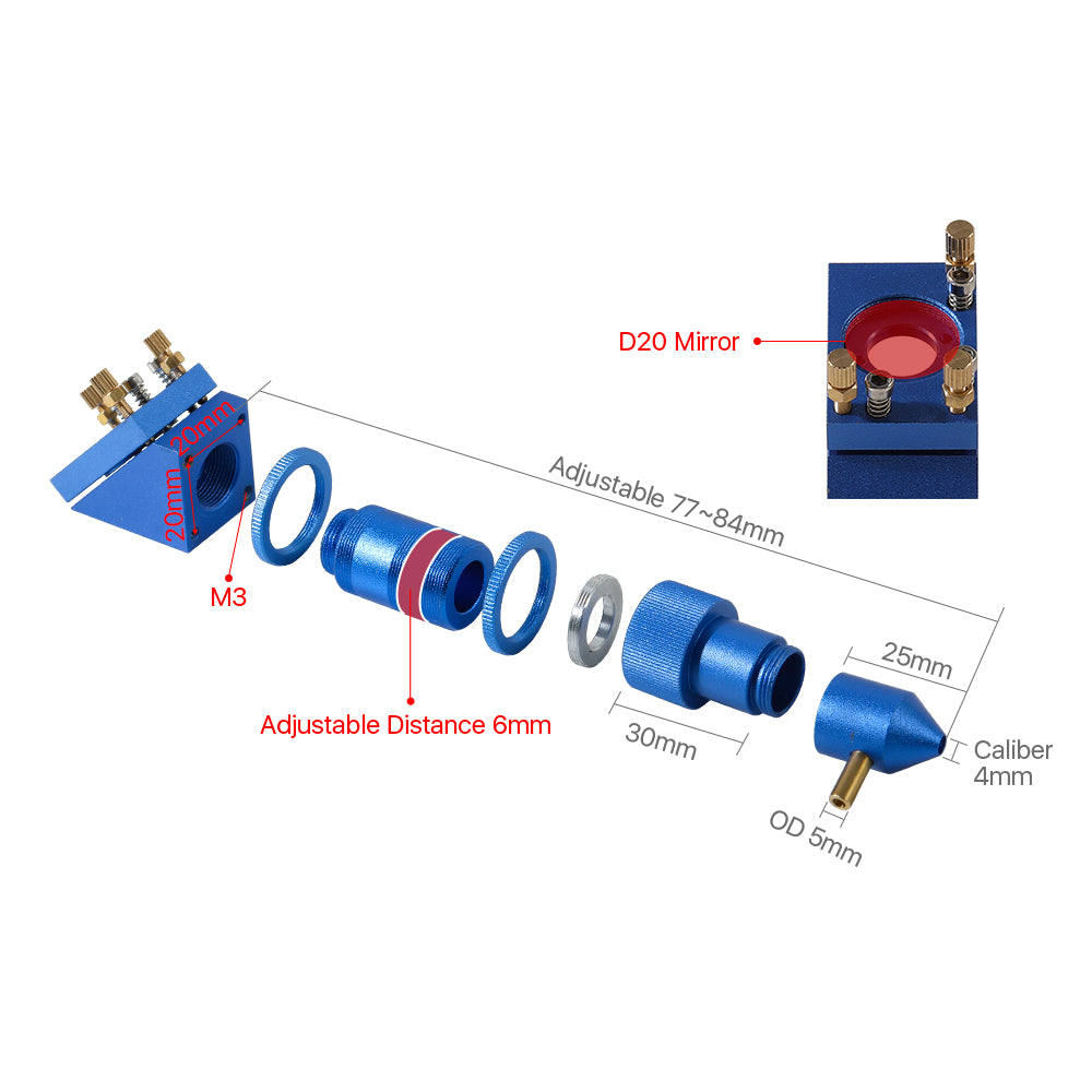 Cloudray K-Serie K4060 Laserkopf-Set Blau