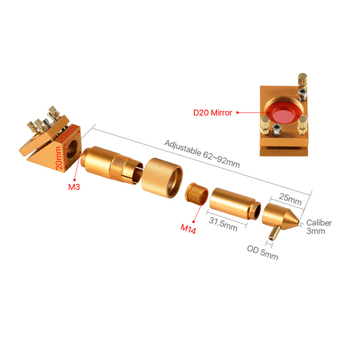 Cloudray K-Serie K4060 Laserschneidkopf-Set Gold