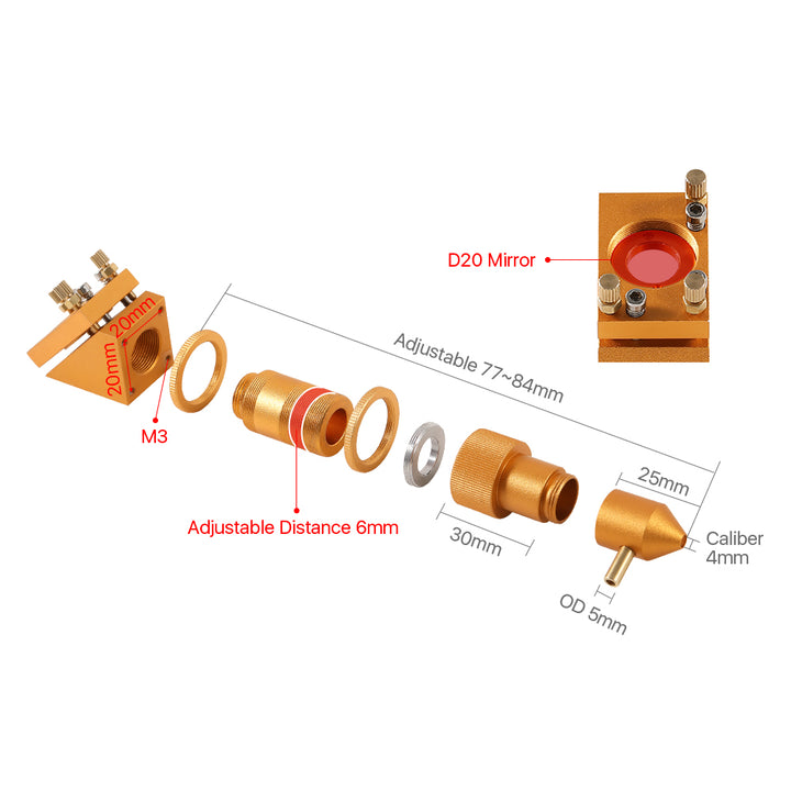 Cloudray K-Serie K4060 Laserschneidkopf-Set Gold