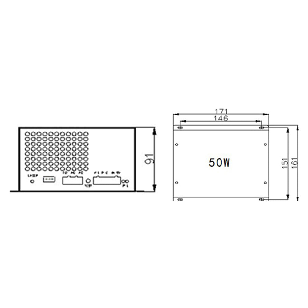 Cloudray 50W CO2 MYJG Series Power Supply Black Shell MYJG-50W