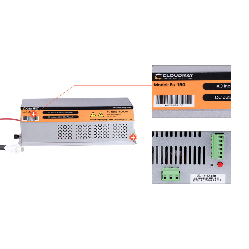 Cloudray 150–180 W CO2-Laser-Netzteil der HY-Es-Serie