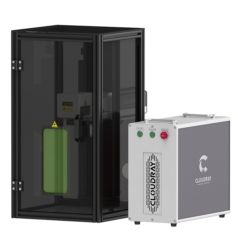 Cloudray QS-30 LiteMarker Pro 30W Split Laser Graveur Fiber Machine de Marquage 4.3 ”X 4.3” Scan Zone Avec D80 Rotatif