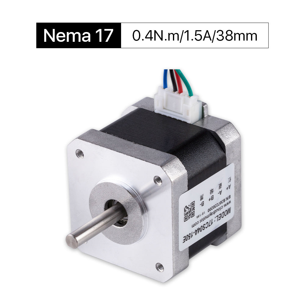 Cloudray 38 mm 0,4 Nm 1,5 A 2-Phasen-Nema17-Schrittmotor mit offener Schleife und 4-adrigem Kabel