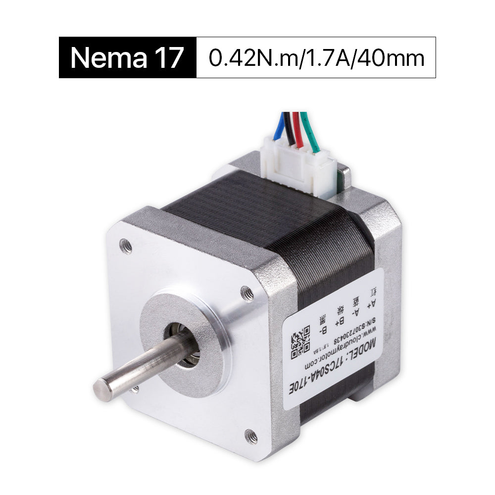 Cloudray 40mm 0.42N.m 1.7A 2 phases Nema17 Moteur pas à pas en boucle ouverte avec câble à 4 fils