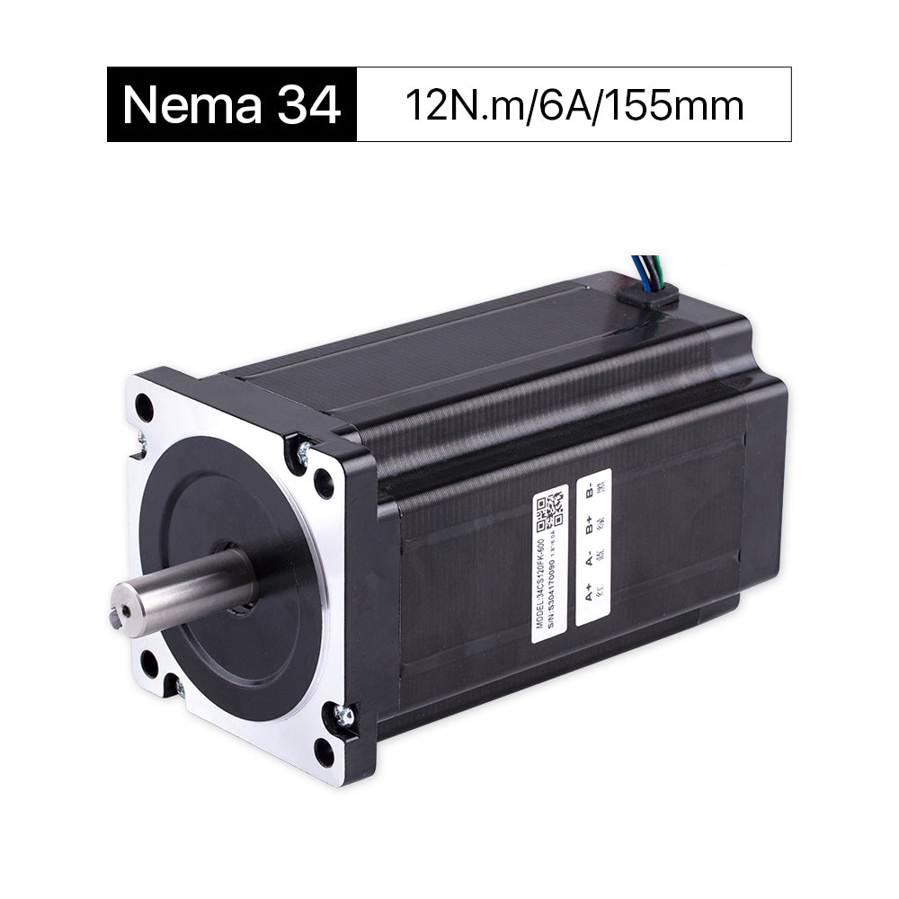 Motor paso a paso Cloudray de 155 mm, 12 N.m, 6 A, 2 fases, Nema34, de bucle abierto