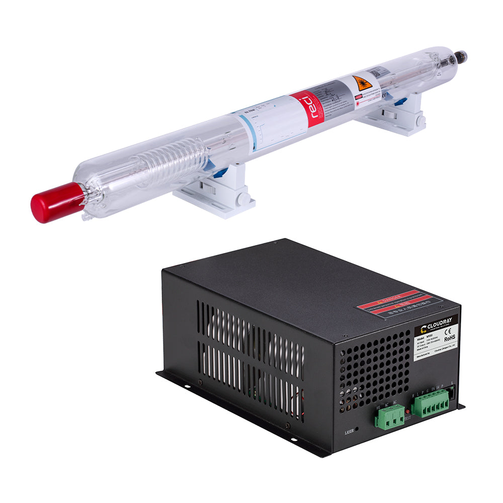 Cloudray Bundle à vendre 90W RECI Co2 Laser Tube + 100W 115V Alimentation Laser