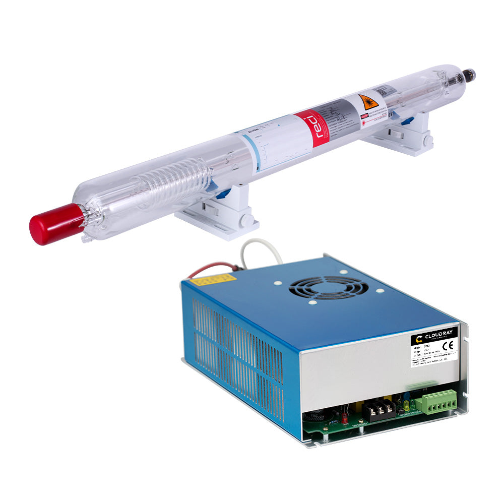 Cloudray Bundle zum Verkauf W4 100W RECI CO2-Laserröhre + DY-13 100W Laser-Netzteil