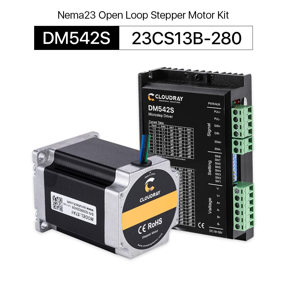 Cloudray 2 المرحلة Nema23 حلقة مفتوحة السائر موتور مجموعة سائق 23CS13B-280 DM542S