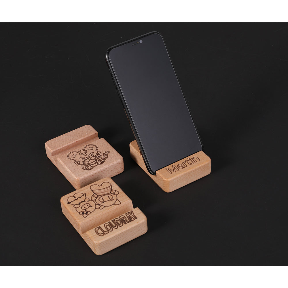 Cloudray Laser Engraving Material Solild-wood Phone Holder 8*6cm DIY  Material for Co2 Laser Marking & Engraving Machine
