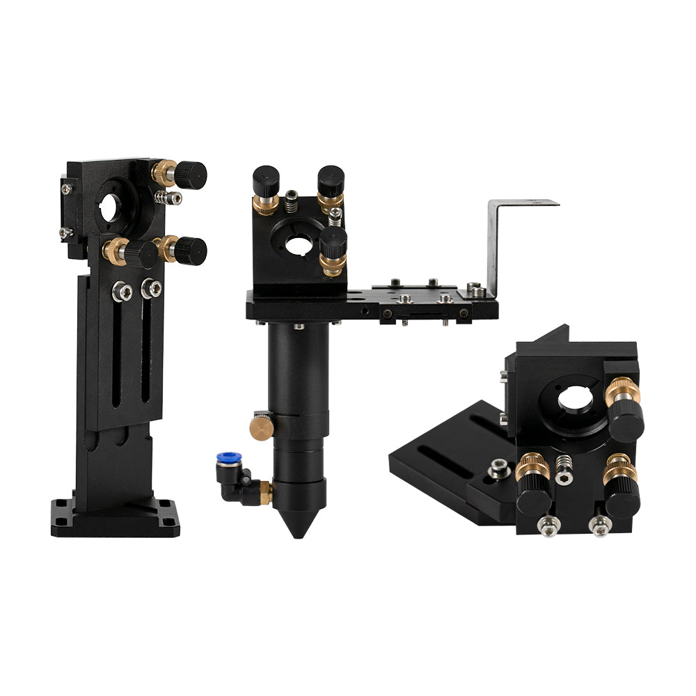 Schwarzes CO2-Laserkopfset der Cloudray E-Serie mit 1. Spiegelhalterung und 2. Spiegelhalterung