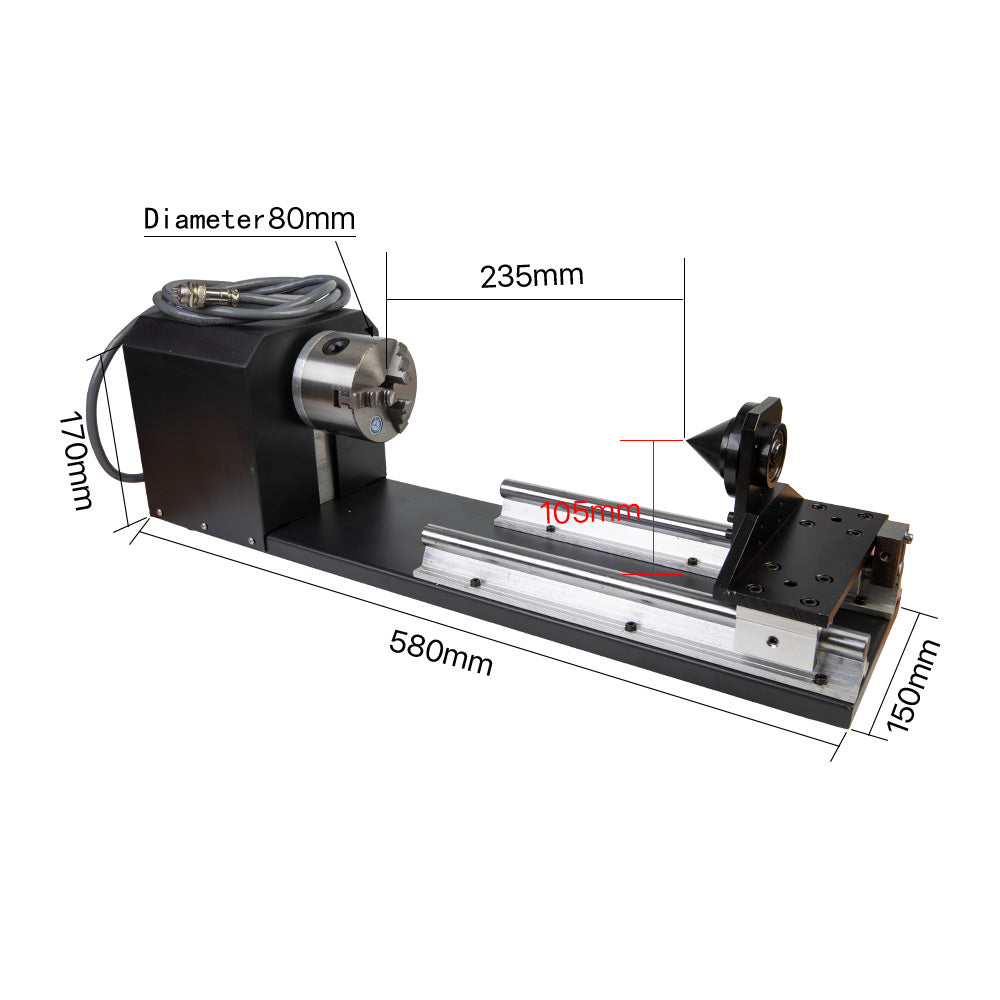 Cloudray Model B Rotary Engraving Attachment With Chucks – Cloudray Laser