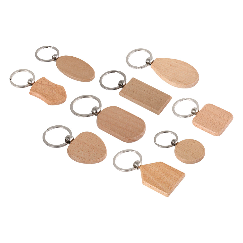 Cloudray DIY Material Solid Wood Key Chain pour la gravure et le marquage laser Co2